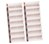 HAMPPLIES 12 Sheets Brown Eyebrow Transfer Stickers Natural Hair-like Simulation for Missing Uneven and Poorly Shaped Brows All-day Wear