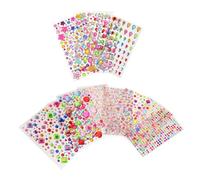 HAMPPLIES 12 Sheets Self Adhesive Crystal Rhinestone Stickers Acrylic Gems with Strong Backing for Crafts Face Art DIY Party Halloween Decoration