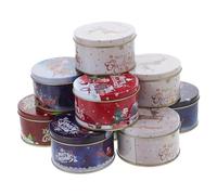 HAMPPLIES 12pcs Assorted Color Christmas Candy Gift Boxes Tinplate Candy Storage Containers for Xmas Presents and Festival Treats