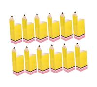 HAMPPLIES 12pcs Candy Box Holders Welcome Classroom Decorations for School Pastel Teacher Themed Tags Shape Student Boxes Greeting Treat Party to Sweet Filled Yellow Paper