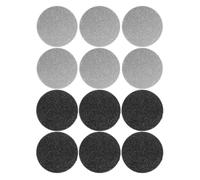 HAMPPLIES 12Pcs Electric Foot File Replacement Pads Set with White and Black Grinding Discs, Foot Care Trimming File for Dead Skin Removal, Home Pedicure Supplies
