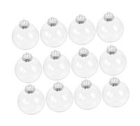 HAMPPLIES 12pcs Empty Fillable Ornament Balls Capsules Container for Christmas Party Decor Plastic Balls