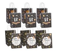 HAMPPLIES 12pcs Graduation Themed Paper Bags with Handles Multi-function Party Wrapping Bags for Candy Chocolate and Goodie Packaging for Graduation Celebrations