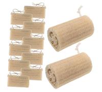 HAMPPLIES 12pcs Natural Reusable Loofah Sponge for Body Exfoliating with Extended Back Scrubber Biodegradable Bath Shower Washcloths for Men Women Travel-Friendly Spa Skin Polishing Pads