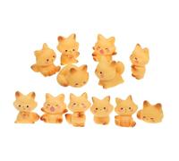 HAMPPLIES 12pcs Resin Fox Figurines with Intricate Details Realistic Animal Cake Toppers for Wedding Table Decor and Shower Favors Cute Fairy Garden Ornaments for Home and Dashboard Display