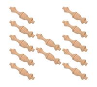 HAMPPLIES 12pcs Solid Wood Roman Column Pillars with Carved Decorative Finials for Indoor DIY Craft, 7.5 X 1.8cm Wooden Spindles for Staircase, Cabinet Post Repair and Home Décor Projects