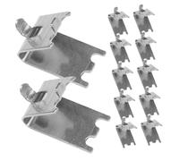 HAMPPLIES 12pcs Stainless Steel Freezer Shelf Clips for Refrigerator Cooler Metal Shelf Supports with Raised Edges Easy Installation No-drill Hooks Space-saving Replacement Braces for Fridge