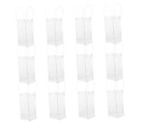 HAMPPLIES 12pcs Transparent Wine Ice Bag Cooler with Handle Leakproof Portable Wine Carrier Tote for Chilled Beer White Party Favors Wedding Packaging
