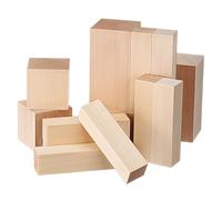 HAMPPLIES 13pcs Basswood Blocks for Crafts Unfinished Whittling Wood with Multiple Travel-Friendly DIY Wood Blocks for Creative Art Woodworking and Educational Projects