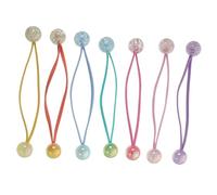 HAMPPLIES 14 pcs Decorative Double Ball Hair Ties Elastic Ponytail Holders for Candy Balls Hair Bands Suitable for Thick Thin Curly Easy to Use