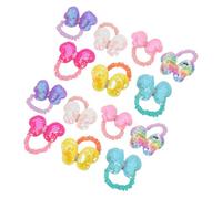 HAMPPLIES 14pcs Sequin Bow Hair Scrunchies Glitter Elastic Hair Ties with Butterfly Bows Soft No-damage Ponytail Holders for Women in Vibrant Colors
