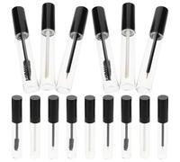 HAMPPLIES 15Pcs 10Ml Empty Mascara Bottle with Brush Set - Refillable Eyelash Tube with Lip Gloss and Eyeliner Applicator Brushes, Plastic Cosmetic Containers for DIY Makeup and Travel Use