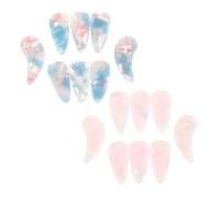 HAMPPLIES 16pcs Guzheng Nail Picks Resin Dual Sided Curved Finger Guard Instrument Learning Reusable Guzheng Picks for Performance