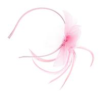 HAMPPLIES 1PC Fashion Mesh Gauze Bride Headband Unique Pink Accessory for Dance Parties Cosplay Weddings Lightweight and Easy to Wear Charming Floral Design Fits