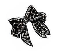 HAMPPLIES 1Pc Stylish Bowknot Hair Clip with Black Pearl Elegant Headdress for Parties Weddings and Banquets Gorgeous Hair Accessories for Women Fashionable Chic Design