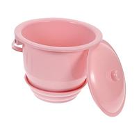 HAMPPLIES 1pc Thickened Urine Pot with Lid Durable Handheld Chamber Pot for Household Use Easy to Clean Spittoon Practical Night Urinal for Adults