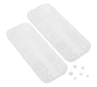 HAMPPLIES 2 Boxes White Flatback Pearls Nail Charms Mixed Half Round Faux Pearls for Nail Art DIY Manicure Decorations Simulation Texture