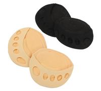 HAMPPLIES 2 Pairs Breathable Half Invisible Toe Socks for Women Anti-Skid Palm Design Lightweight High Heel Half Socks for Sandals Canvas Running and Shoes