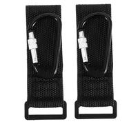 HAMPPLIES 2 PCS Aluminum Alloy Stroller Hooks with PU Strap Non-Slip Pram Clips for Bags and Grocery Shopping Fit for All Types of Prams and Cribs and and Loop Installation