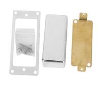 HAMPPLIES 2 PCS Guitar Humbucker Pickup Cover Frames Copper Base Plates with Mounting Springs Flat Neck and Bridge Pickup Mounting Rings for Style Electric Guitar Silver