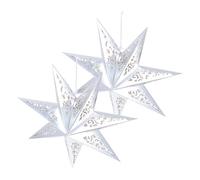 HAMPPLIES 2 Pcs Silver Seven-Pointed Star Lampshades Hollow Pendant Light Covers for Christmas Home Decoration Wedding Party Festive Atmosphere Enhancer