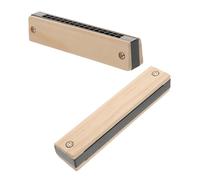 HAMPPLIES 2 Pcs Wooden Harmonica Educational Musical Instrument for DIY Painting Beginner-friendly Mouth Organ with Rich Sound Portable Pocket-sized Musical for Boys
