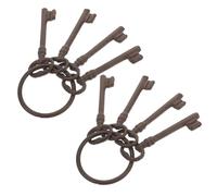 HAMPPLIES 2 Set Vintage Cast Iron Key Ring Weather-Resistant Decorative Keys for Wall Table Mantel Farmhouse Rustic Home Decor Victorian Style Photo Prop Steampunk Wedding Accent