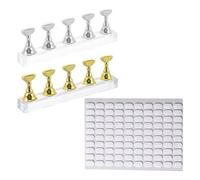 HAMPPLIES 2 Sets Professional Nail Tip Chess Holder with Oval Adhesive Putty Acrylic Nail Art Display Stand Featuring Textured Surface and Effortless Adhesion for Home Salons