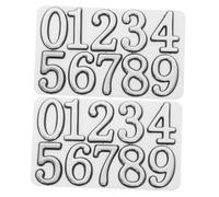 HAMPPLIES 2 Sets Silver Self Adhesive Number Stickers Address Decals for Mailboxes Doors Trash Bins Weather Resistant with Bold Visibility and Easy Removal