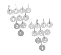 HAMPPLIES 2 Sets Stainless Steel Number Tags Round Hollow Numbered Key Identifiers Durable Metal Key Chains for Organizing Bags with Visible Markings