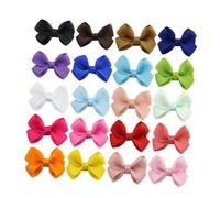 HAMPPLIES 20pcs Bowknot Hair Clips for Mixed Color All-over Duckbill Hairpins Chic Bow Hair Accessories for Birthday Christmas Year Suitable for Various Hairstyles and Everyday Wear