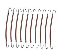 HAMPPLIES 20pcs Coffee Color Elastic Ponytail Holder Hooks Hair Clips for Braids and Styling Sturdy Hair Hooks Set for Women and Girls