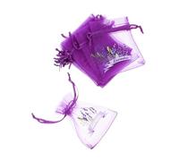 HAMPPLIES 20pcs Drawstring Mesh Bags for Lavender Elegant Empty Sachet Bags Versatile Storage for Jewelry Spices Deep Purple Gauze Pouches for Gifting and Personal Use