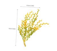 HAMPPLIES 20pcs Fake Plants Wheat Grass Stems Simulation Natural Decorate Decorative Grain Faux Artificial Small Rice Dollhouse Harvest Dish with Ear Large Festival Yellow