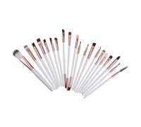 HAMPPLIES 20pcs Multifunctional Makeup Brush with Soft Fibers Eye Shadow and Foundation Brushes for Precise Application Portable Wooden Handles for Daily Cosmetic Use