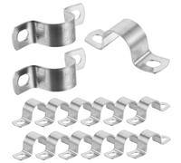 HAMPPLIES 20pcs Stainless Steel Rigid Strap Clamps Connecting Rings Pipe Holders for Oil Water Gas Lines Fixing in Vehicles Ships Hydraulic Systems