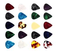 HAMPPLIES 20pcs Thick Xylonite Nylon Guitar Picks Acoustic Electric Finger Picks for Precise Playing and Finger Protection Essential Guitar Accessories Kit for Musicians Random Color