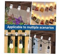 HAMPPLIES 20pcs White Outdoor String Light Hooks Screw-in Clips for Secure Hanging Heavy Duty Weather-Resistant Wire Shelf Brackets for Patio Garden Home Ornament Installation