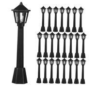 HAMPPLIES 24pcs Miniature Street Lights Detailed Model Lamp Posts for DIY Crafts Dollhouse Micro Landscape Decor Authentic Railway Train Post Lamps with Artisan Quality