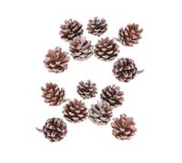 HAMPPLIES 25pcs White Tipped Pine Cones Christmas Tree Decor Pine Cones for Xmas Crafts Winter Home and Party Decorations for Wreaths and Festive Displays