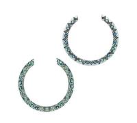 HAMPPLIES 2Pcs Acoustic Guitar Sound Hole Rosette Decals Self-Adhesive Abalone Inlay Stickers for Classical Folk Guitars Easy to Install Remove Decorative Rings