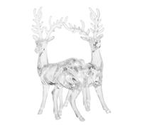 HAMPPLIES 2pcs Acrylic Deer Figurines Crystal Elk Ornaments for Christmas Tree Wall Window Hanging Lightweight Xmas Animal Decorations for Festive Home