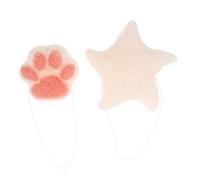 HAMPPLIES 2pcs Bath Sponges Cute Sea Star Cat Paw Shapes Gentle Absorbent Shower for Newborn Bathing Soft Smooth Cleaning Pads for Skin Care