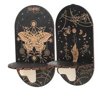 HAMPPLIES 2pcs Black Crystal Wooden Jewelry Display Rack Bohemian Hanging Accessory Stand for Home Decor Living Bedroom Party Display Holder