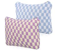 HAMPPLIES 2pcs Checkered Makeup Bags Sanitary Pad Holders Feminine Product Pouches Portable Storage Organizer for Travel Bathroom