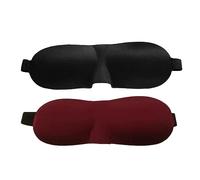 HAMPPLIES 2pcs Contoured Sleep Mask Lightweight Breathable Eye Masks for Sleeping Travel Naps Adjustable Design for Comfort No Pressure Eyes Red Wine Black