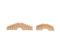 HAMPPLIES 2Pcs DIY Wooden Arch Bridge Model Kit, Miniature Chinese Bridge for Micro Landscape Decor, Small Handcrafted Desktop Wooden Ornament for Home and Garden