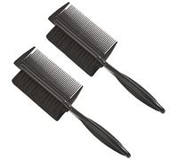 HAMPPLIES 2pcs Double Sided Hair Cleaning Comb for Barbershop Smoothing Brush for Slick Back Hair Durable Bristles Essential Styling Tool for Salon Use