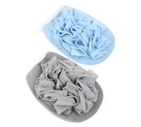 HAMPPLIES 2pcs Dual-sided Bathing Ball Exfoliating Body Wipes Shower Scrubber Soft Fine Yarn for Deep Cleansing Suitable for Adults Bath Accessories in Gray and Blue