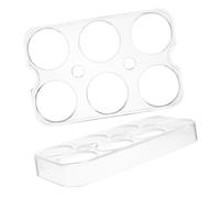 HAMPPLIES 2pcs Egg Tray Holders for Refrigerator Side Door Cup Egg Organizer Storage Box with Antislip Design for Kitchen Countertop Fridge Use